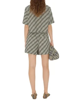 Check Cotton Pyjama Shorts