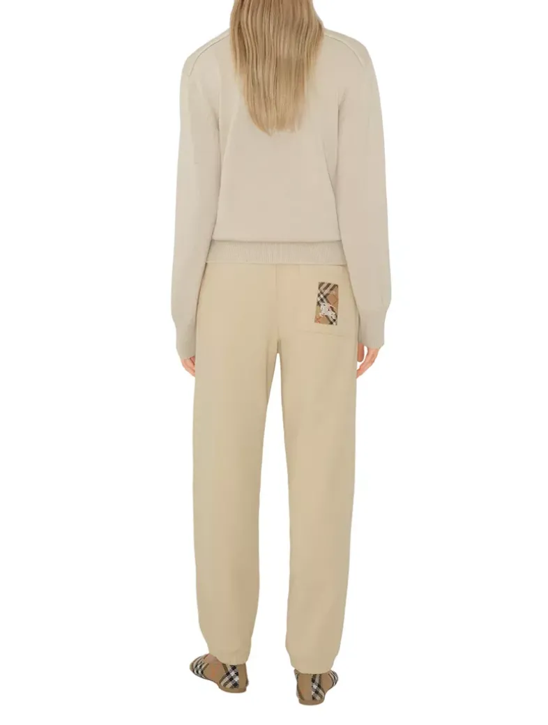 Check Label Cotton Jogging Pants