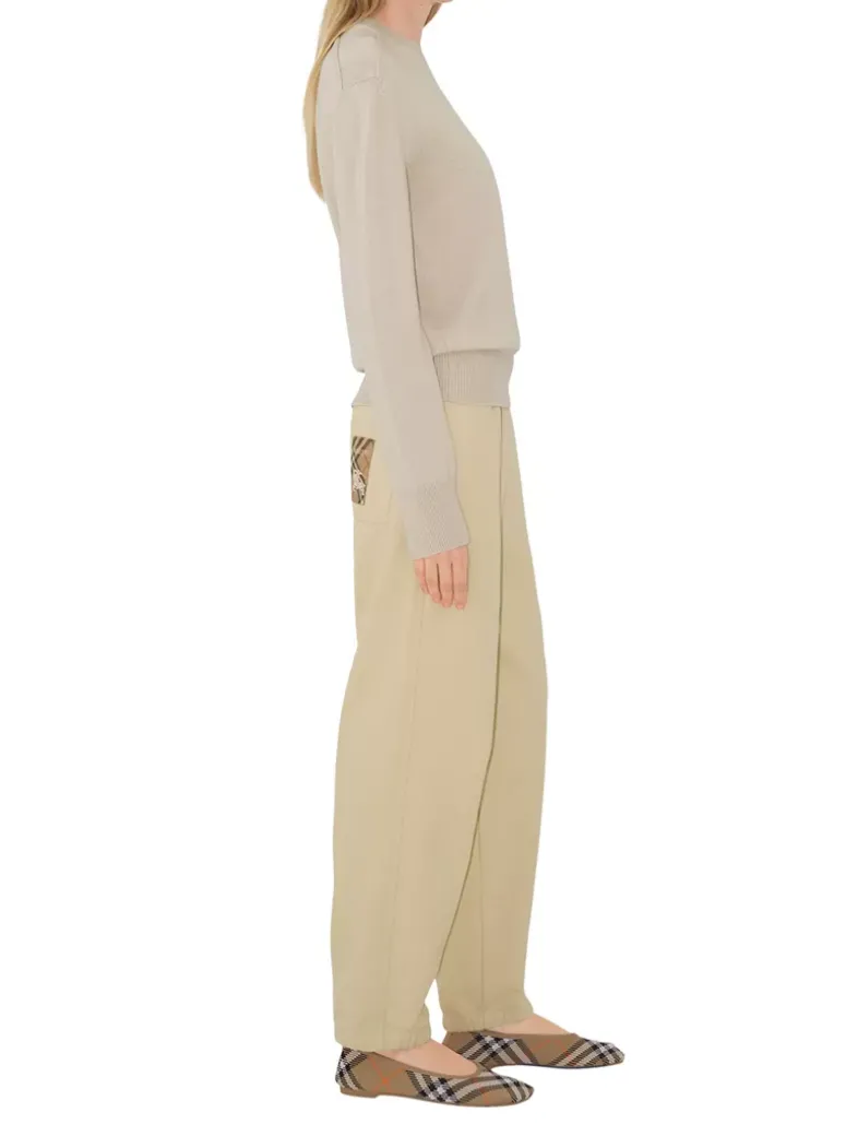 Check Label Cotton Jogging Pants
