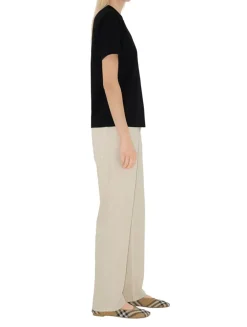 Check Label Cotton T-shirt