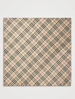 Check Silk Scarf
