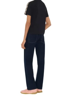 Check Trim Cotton T-shirt