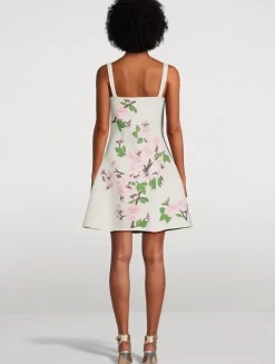 Cherry Blossom Jacquard Mini Dress