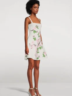 Cherry Blossom Jacquard Mini Dress