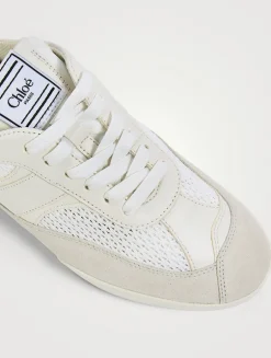 Chloé Kick Suede And Mesh Sneaker Mules