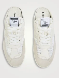 Chloé Kick Suede And Mesh Sneaker Mules