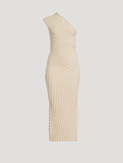 Cielo One-Shoulder Knit Midi Dress