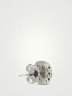 Classic Chain 12MM Silver Stud Earrings