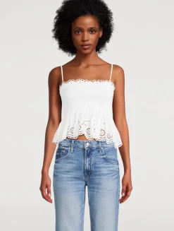 Condie Smocked Eyelet Top
