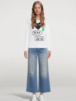 Cotton Heart Long-Sleeve T-Shirt With Logo Graphics