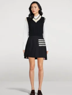 Cropped Cable-Knit Wool Vest