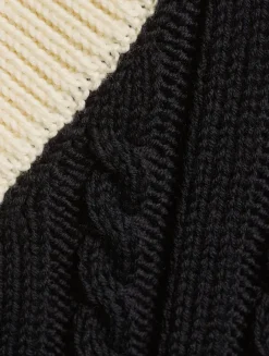 Cropped Cable-Knit Wool Vest