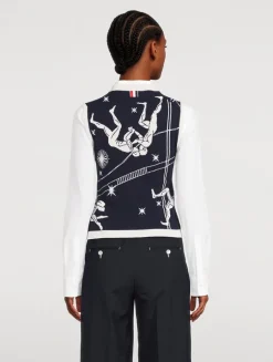 Cropped Poplin Shirt in Olympic Constellation Print