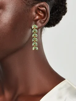 Crystal Leaves Strand Earrings
