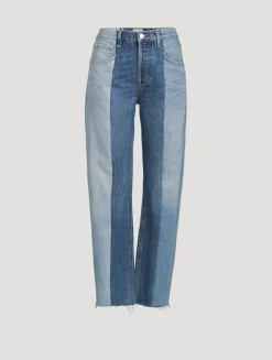 Dahlia Patchwork Tapered-Leg Jeans