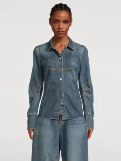 Denim Bustier Shirt