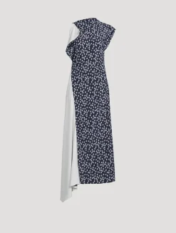 Devyn Asymmetric Dress In Floral Print