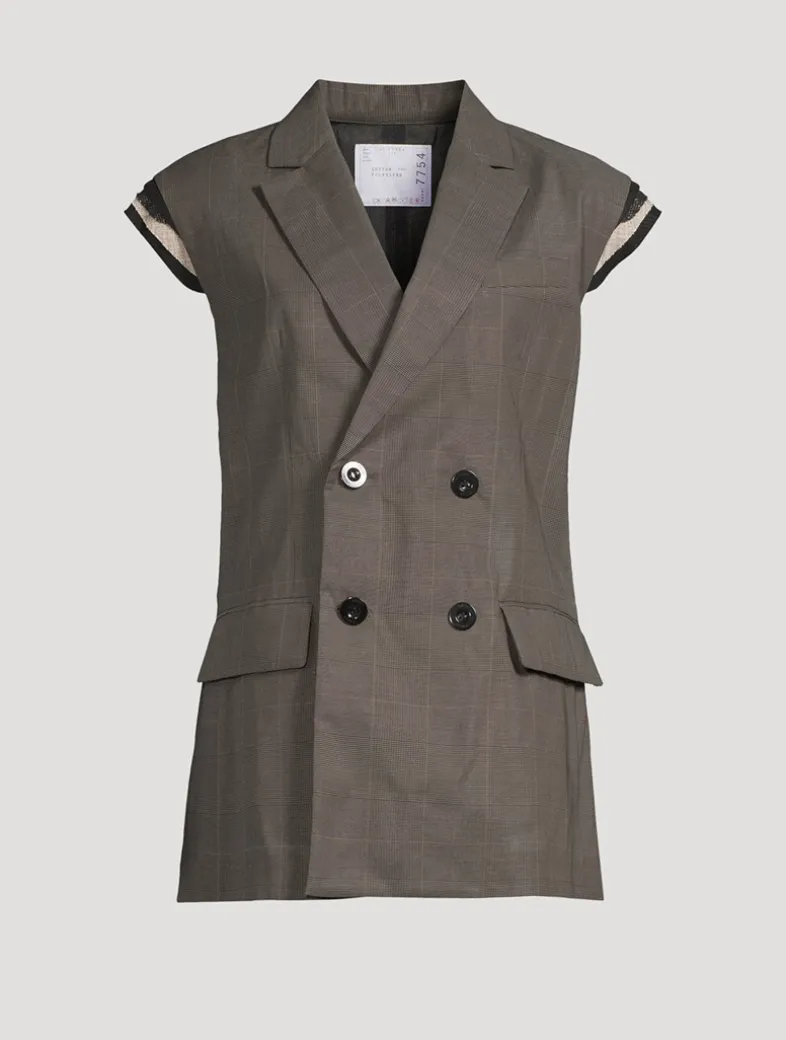 Double-Breasted Vest With Pleated Back