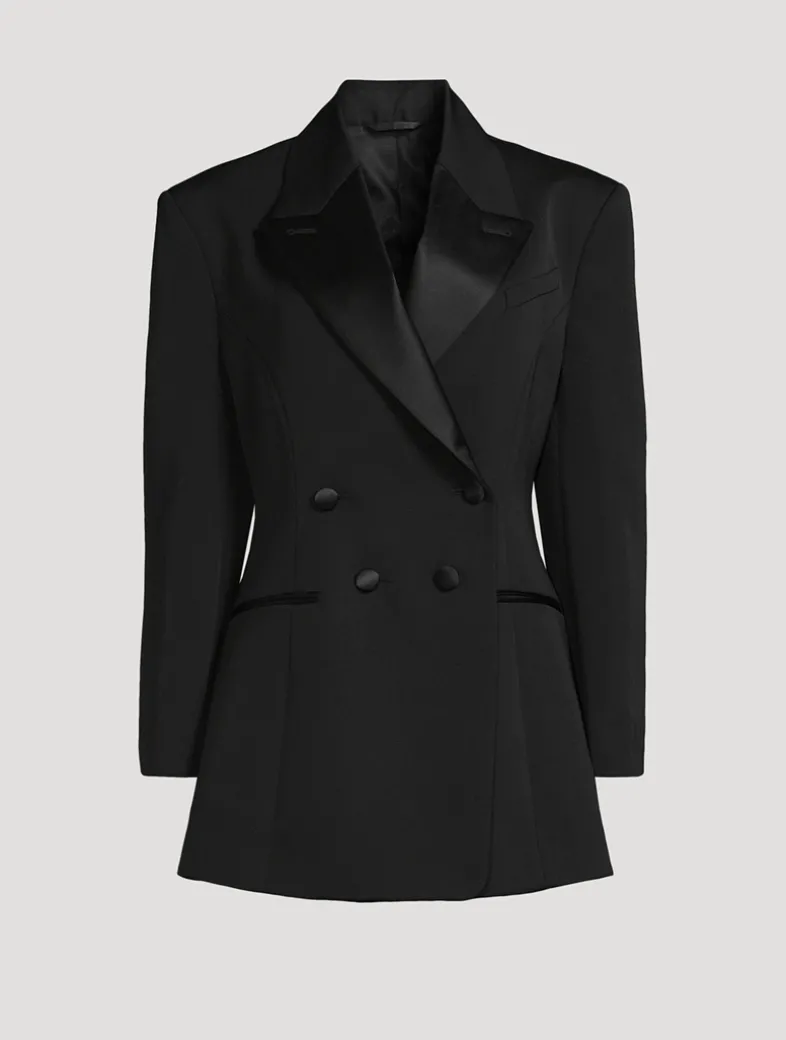 Double-Breasted Wool Tuxedo Jacket