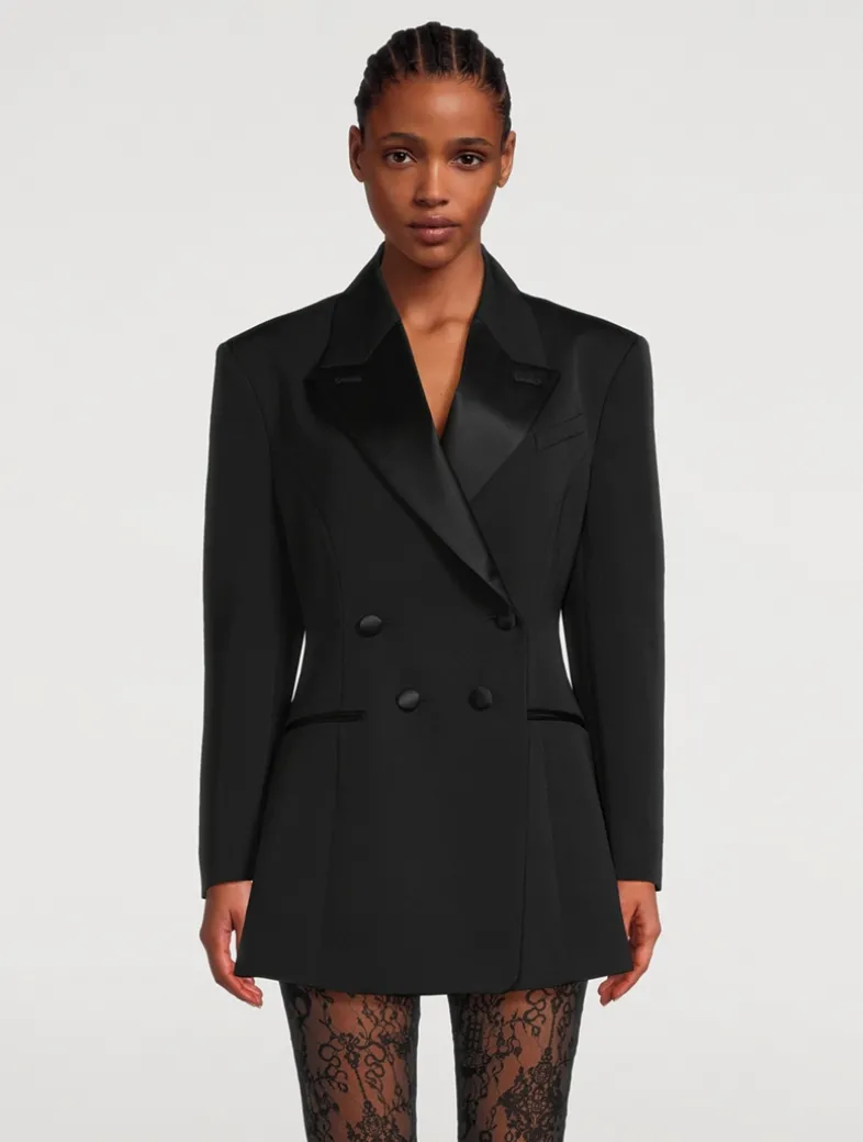 Double-Breasted Wool Tuxedo Jacket