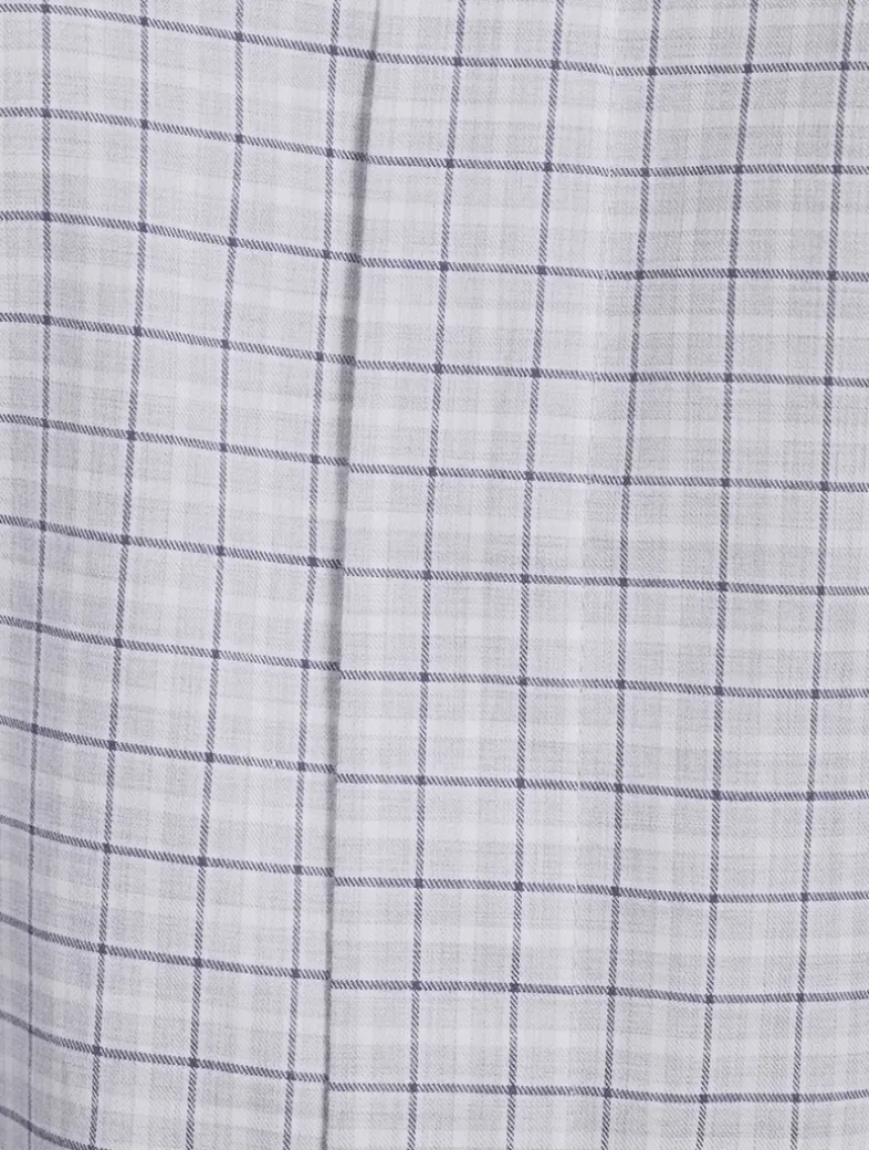 Double Stand Collar Shirt In Plaid Print