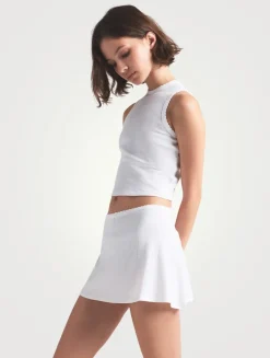 Drop Needle Pointelle Mini Skirt