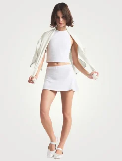Drop Needle Pointelle Mini Skirt