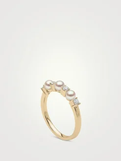 Eclipse 18K Gold Akoya Pearl And Diamond Ring