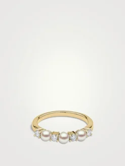 Eclipse 18K Gold Akoya Pearl And Diamond Ring