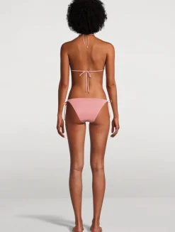 Elle Metallic Side Tie Swim Bottoms