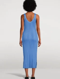Ellis Column Rib-Knit Midi Dress