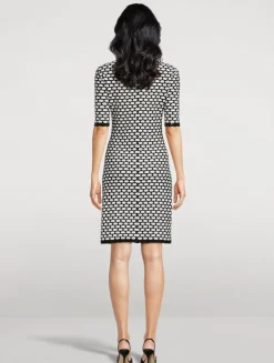 Embellished Honeycomb Knit Dress
