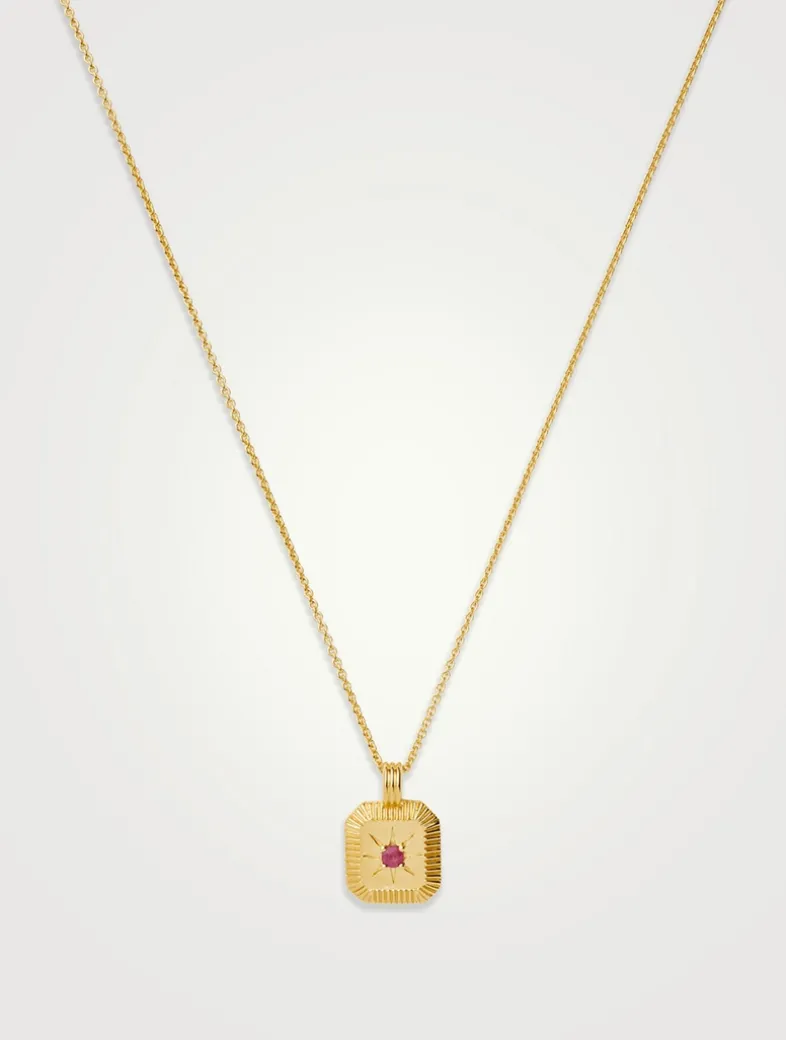 Engravable Pink Opalite July Birthstone Pendant Necklace