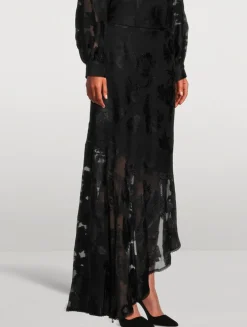 Fil Coupé Chiffon Maxi Skirt