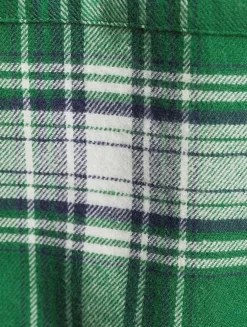 Flannel Long Pajama Set In Plaid Print