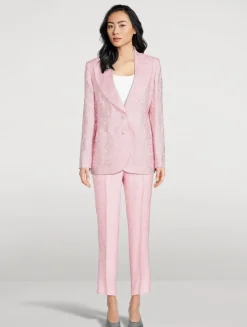 Floral Jacquard Trousers