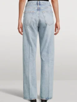 FRAME x Sotheby's Vertical Straight-Leg Jeans