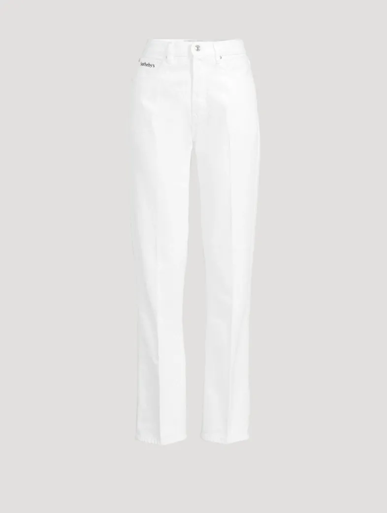 FRAME x Sotheby's Vertical Straight-Leg Jeans