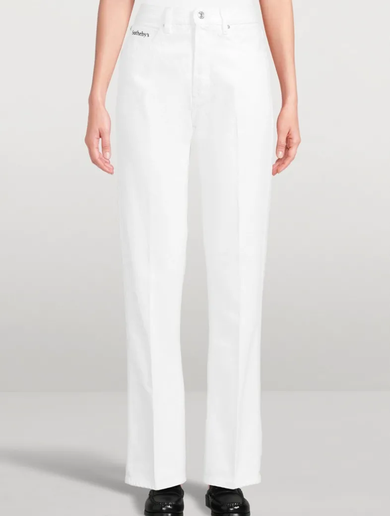 FRAME x Sotheby's Vertical Straight-Leg Jeans