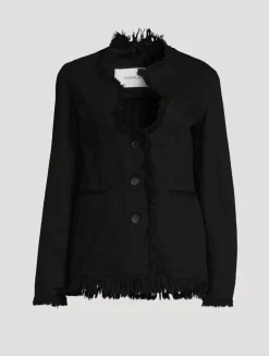 Frayed Denim Blazer