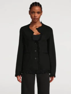 Frayed Denim Blazer