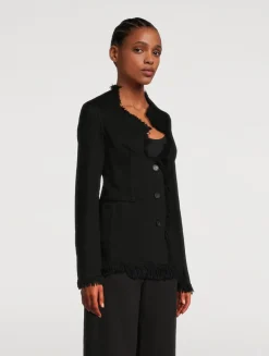 Frayed Denim Blazer