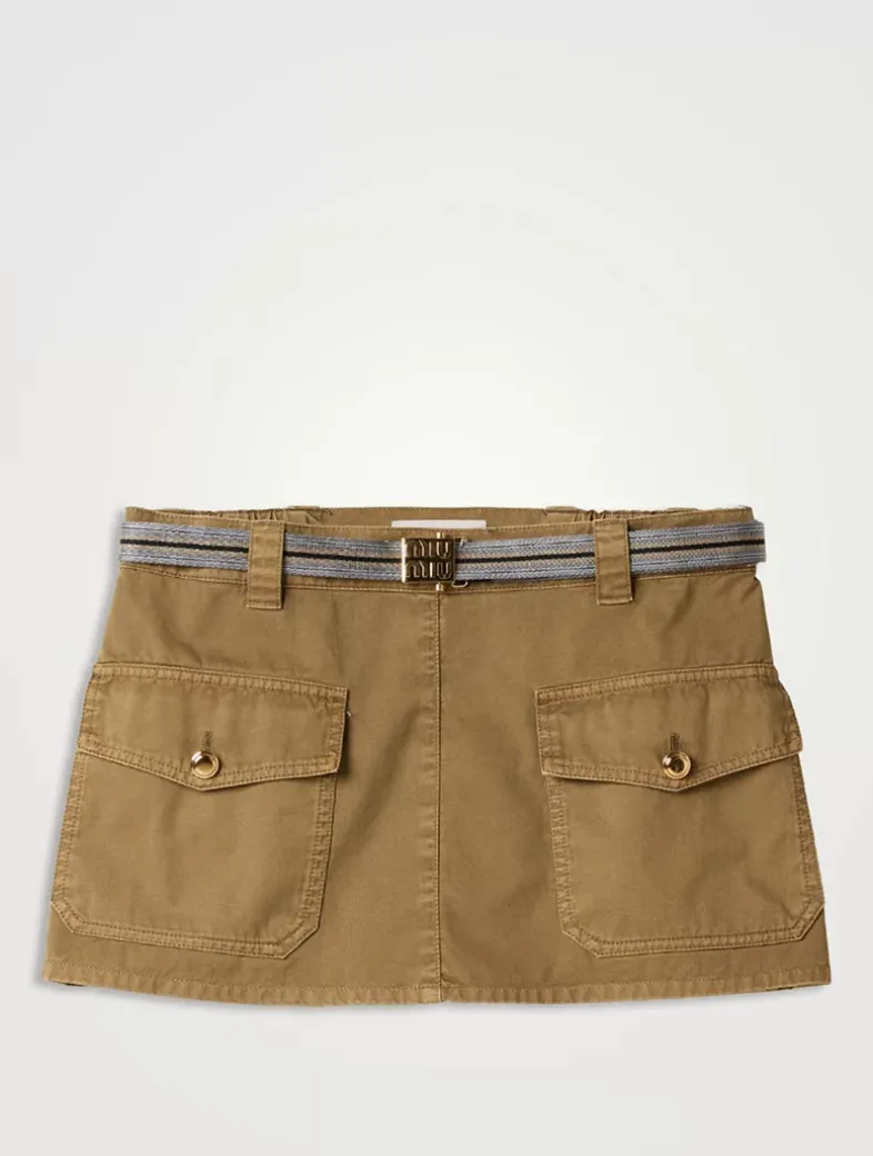 Garment-dyed Cotton Satin Miniskirt