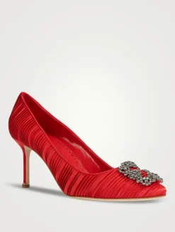 Hangisi 70 Plissé Satin Pumps