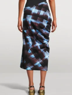 Harens Asymmetric Jersey Midi Skirt
