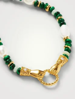 Harris Reed In Good Hands Beaded Gemstone Necklace