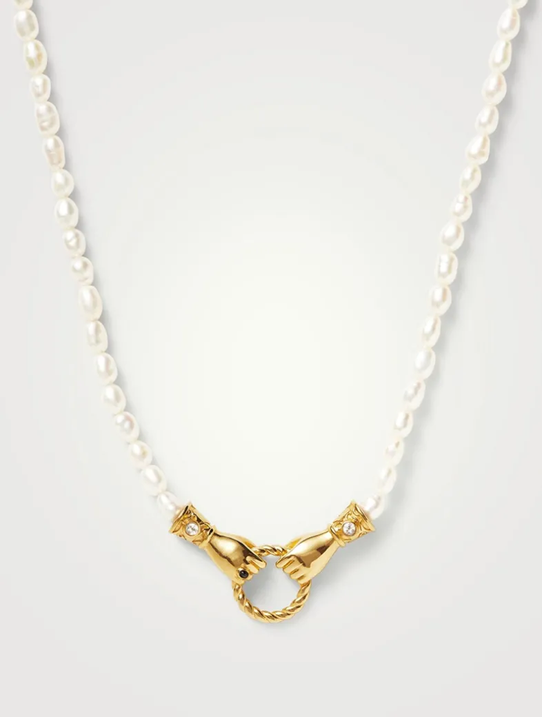 Harris Reed In Good Hands Pearl Pendant Necklace