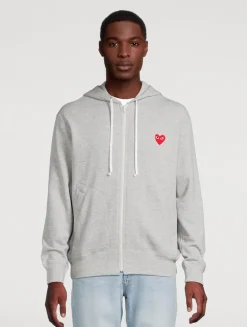 Heart Zip-Up Hoodie With Back Logo