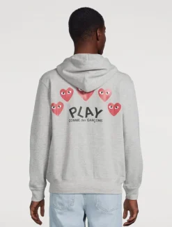 Heart Zip-Up Hoodie With Back Logo