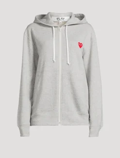 Heart Zip-Up Hoodie With Back Logo